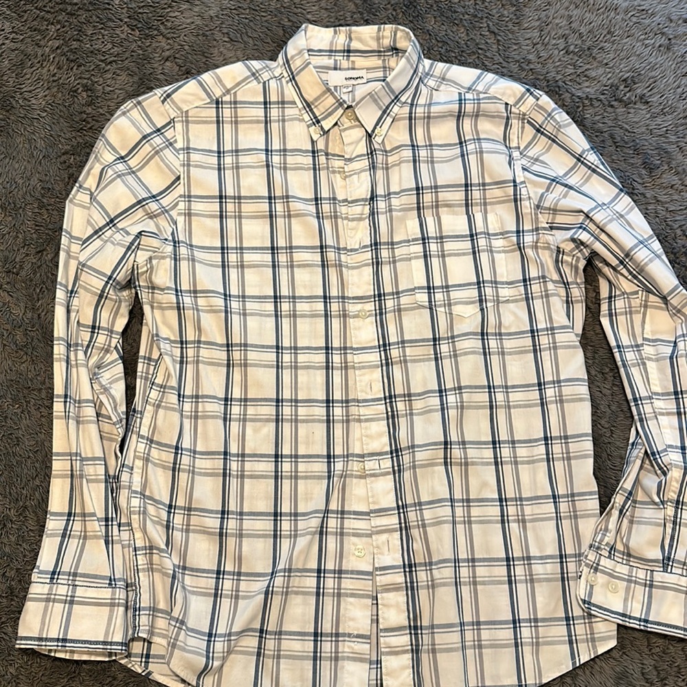 White plaid shirt - Medium